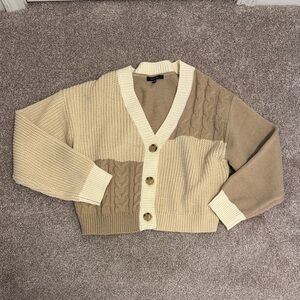 Love Tree Two-Tone Cardigan Sweater